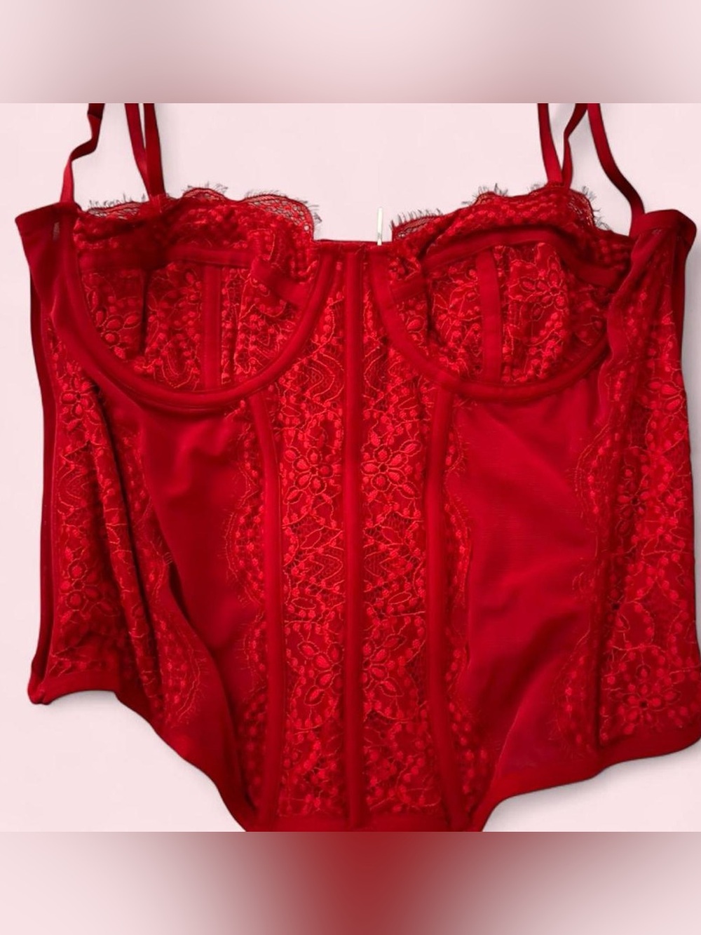 Urban Outfitters Out From Under Red Lace Bustier Corset Top